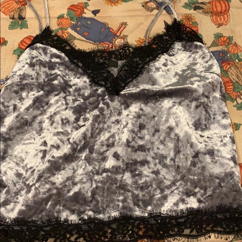 Velvet lace tank